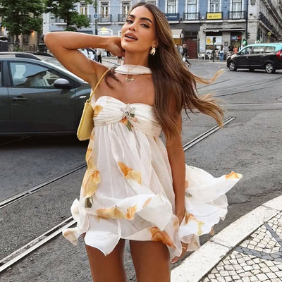 Macy | Kurzes Kleid mit Uberkreuztem Kragen