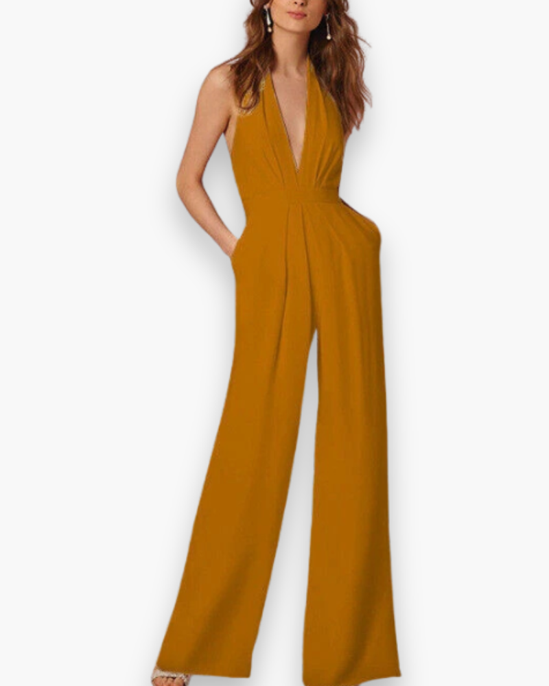 Damen Stilvoll Tief Schnitt Jumpsuit | Elegante