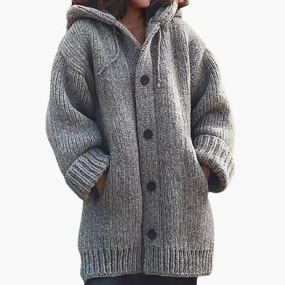 Langer Kapuzen Cardigan für Damen