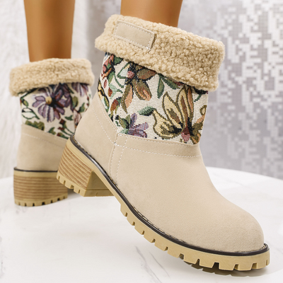 Rutschfeste Stiefel für Damen mit Blumenmuster