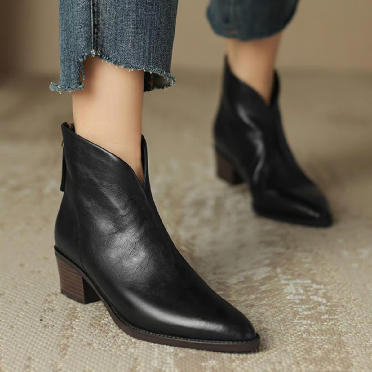 Charline – Elegante  Reißverschlussn Rückseite Stiefeletten