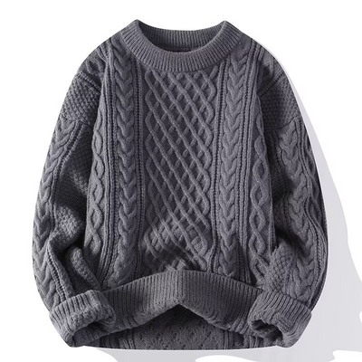 Analisme | runder Hals gestrickter Winterpullover