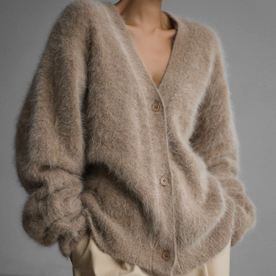 Damen Strickjacke mit V-Ausschnitt