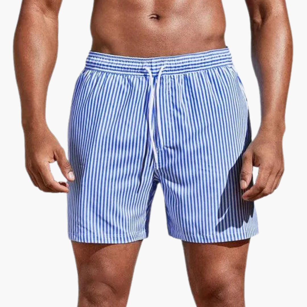 Badeshorts - Herren gestreift & schnelltrocknend Sommer