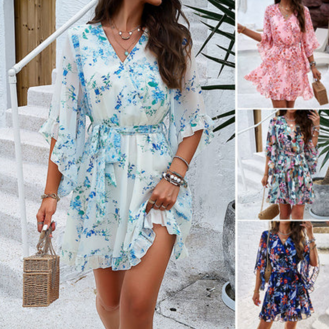 Nivara - Das luftige Midi-Kleid mit romantischem Blumen-Print