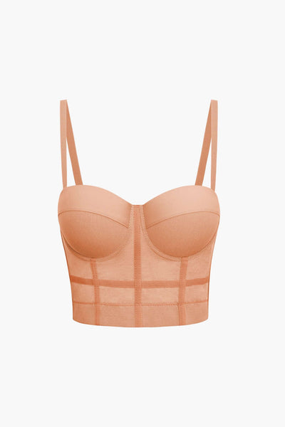 Ida | Figurbetontes Bustier-Top mit Bügel-Cups und transparenter Mesh-Struktur