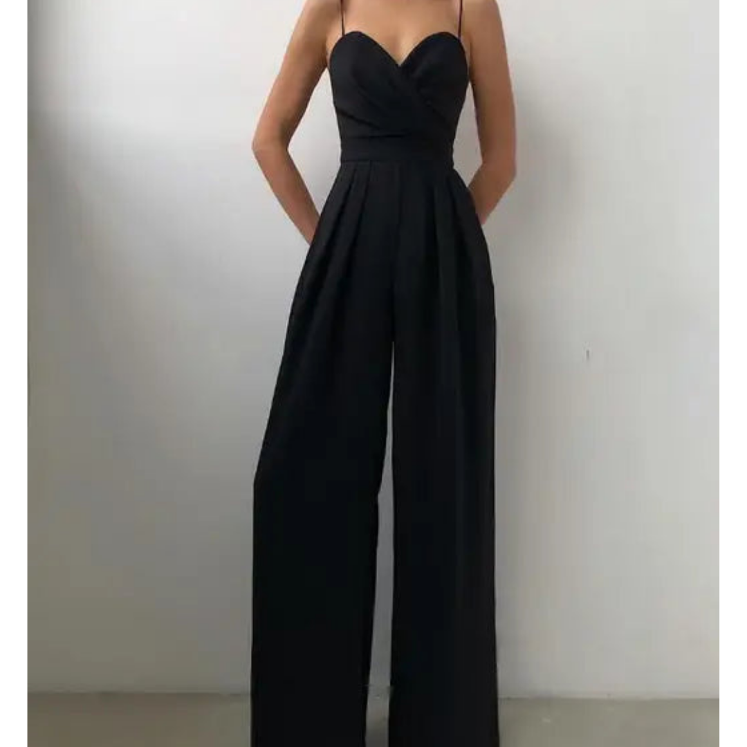 Damen Eleganter Weit Bein Jumpsuit | Spaghettiträger