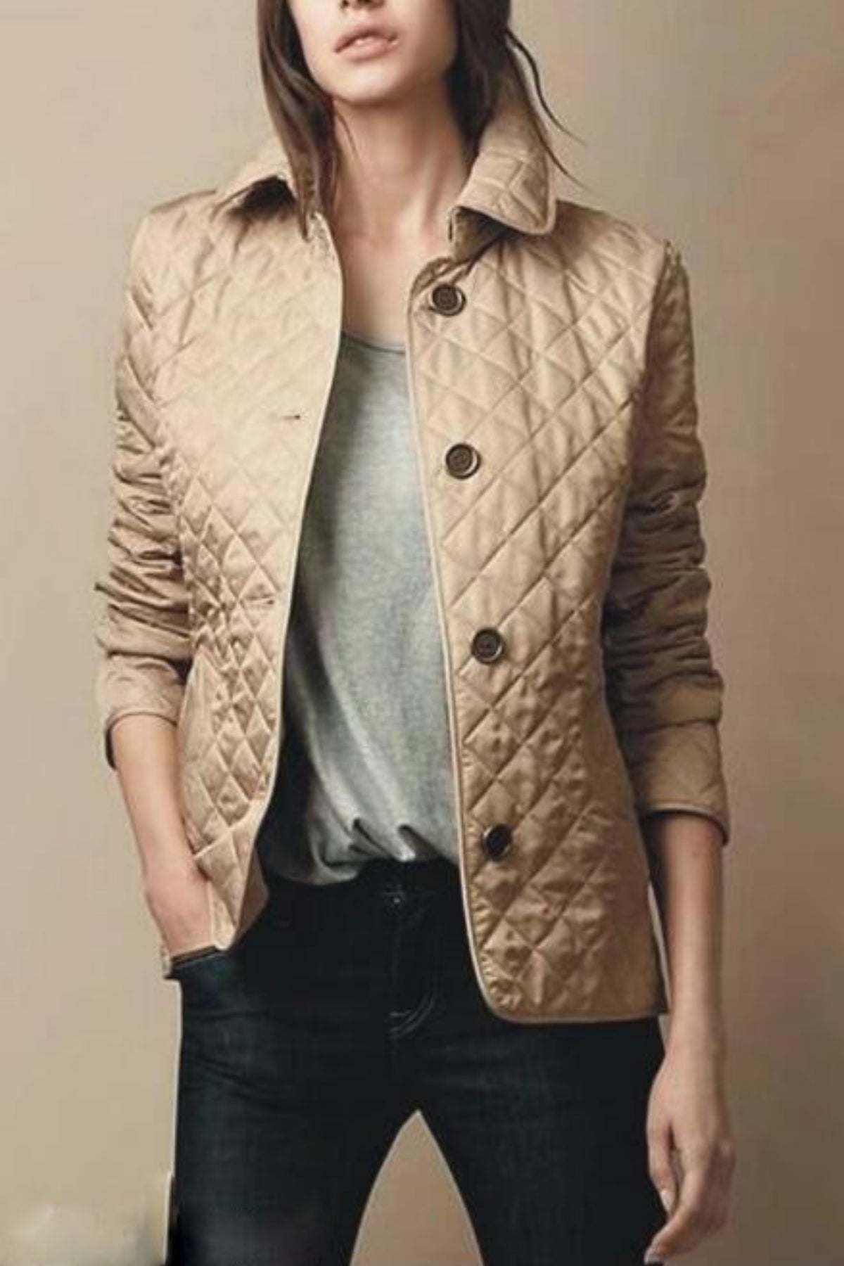 Gesteppte Button Down Jacke für Damen