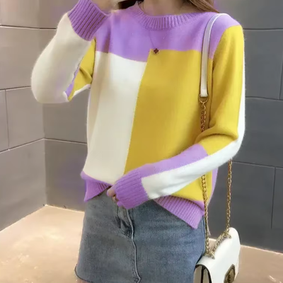 Felicity - Trendiger und eleganter Farben Block Pullover