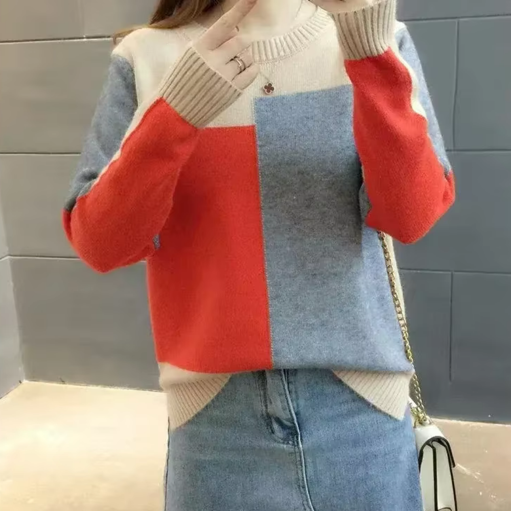 Felicity - Trendiger und eleganter Farben Block Pullover