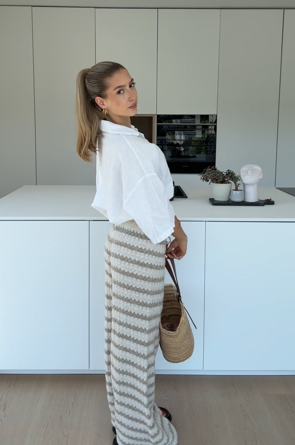 Strickhose "Soléa" Light Beige – Handmade Vibes für deine Garderobe