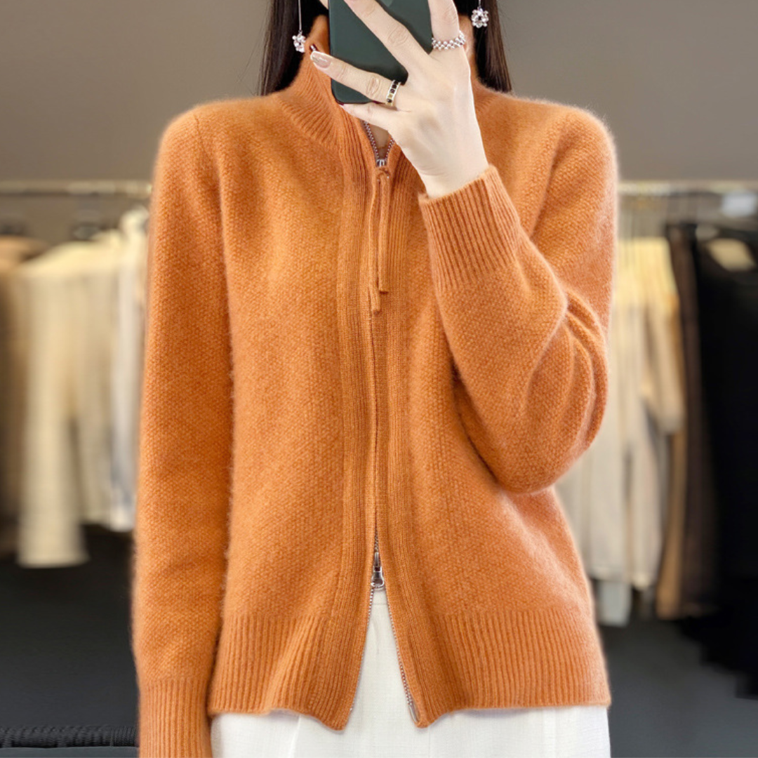 Giovana | Cashmere-Cardigan mit Reißverschluss