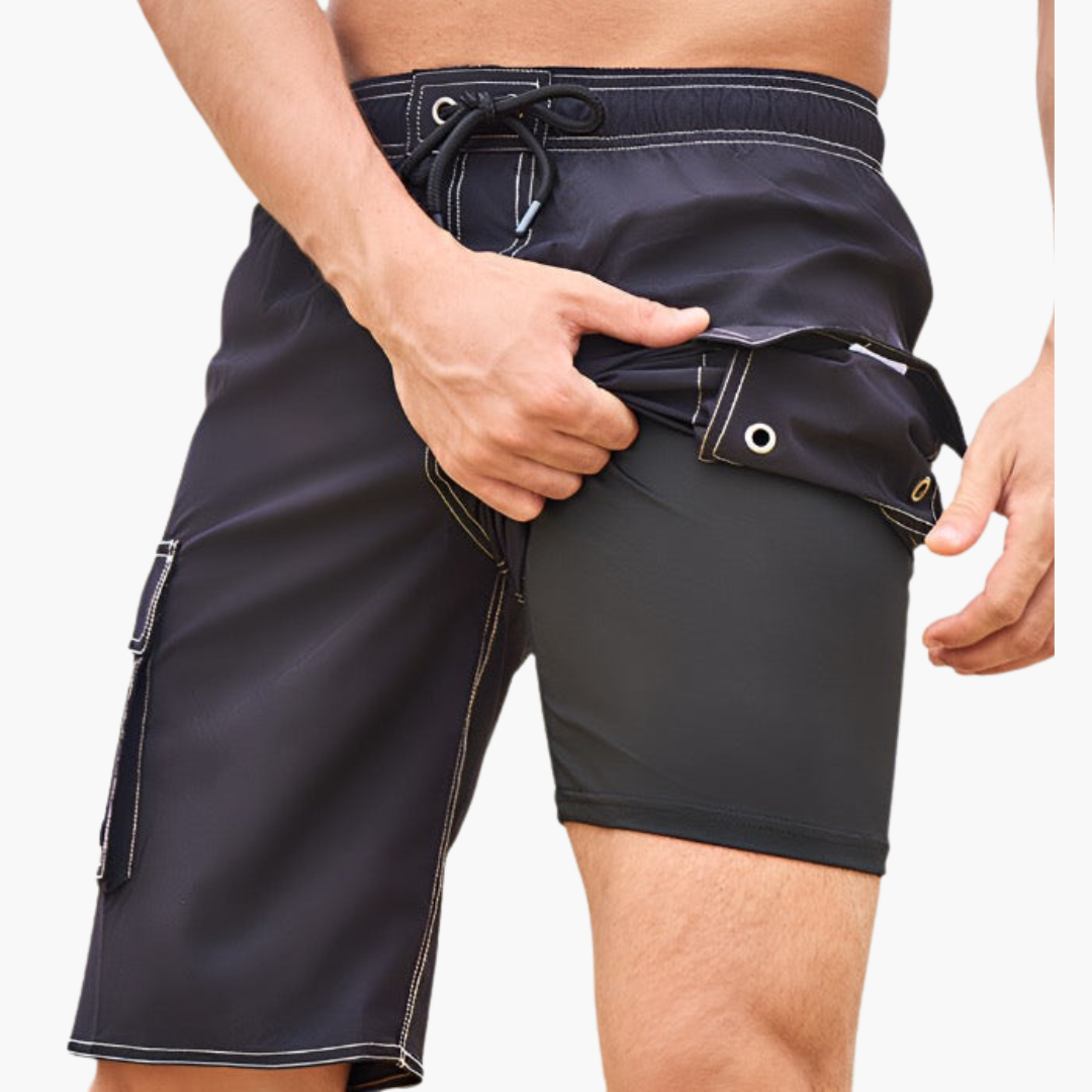 Sommer-Shorts - Herren 2-in-1 Stretchshorts mit Innenslip