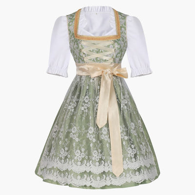 Spitzenakzent Dirndl kleid für Damen - Oktoberfest 2025
