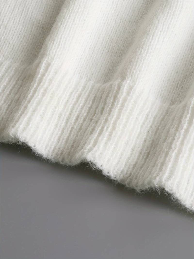 Lilian | Plain Sweater mit V Nacken und Knoten