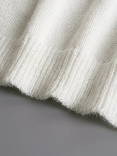 Lilian | Plain Sweater mit V Nacken und Knoten