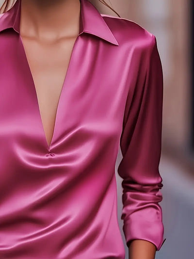 Nadene - Prämie Bluse Mit V-Ausschnitt