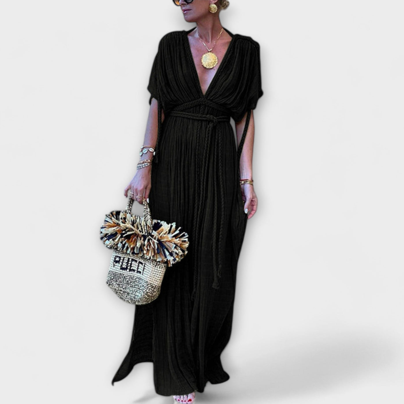 Maxi-Kimono-Kleid im griechischen Stil