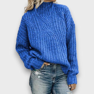 Alina – Retro Rollkragenpullover mit Zopfmuster