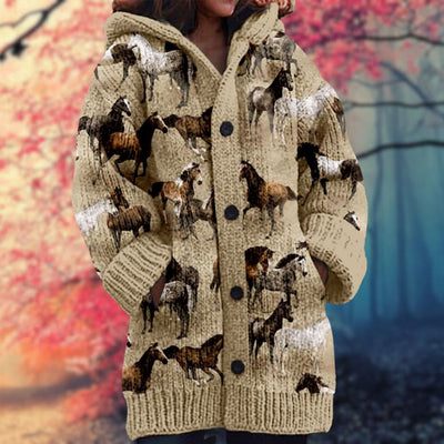 Daniella – Warmer Knopfleiste Kapuzenpullover