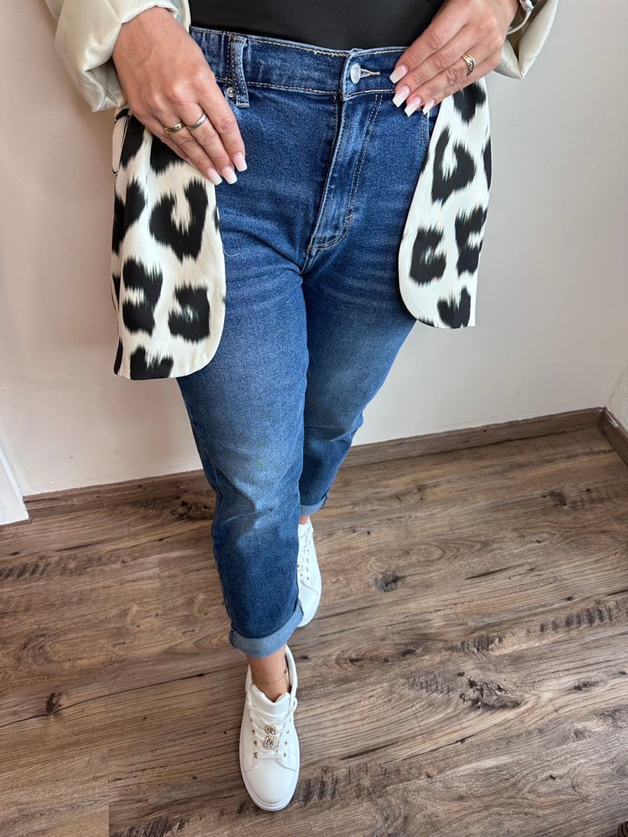 Miren - Mom-Style, Modern interpretiert – Die dunkelblauen Stretch-Jeans für Damen