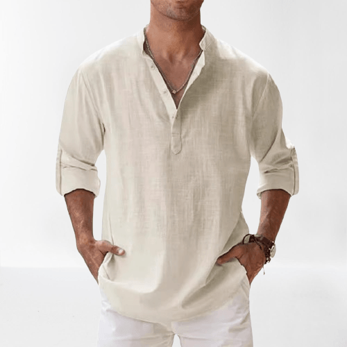 Relaxed Fit – Leinen-Henley für Herren