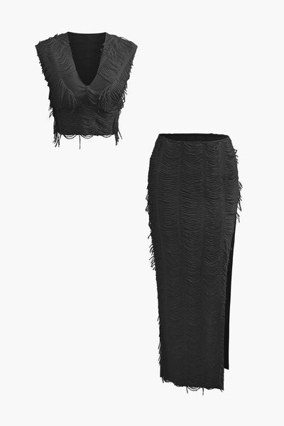 Charlene | Fransen-Zweiteiler mit Top & Rock