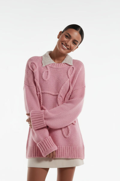 Sienna | Übergroßer Strickpullover Damen Rundhalsausschnitt