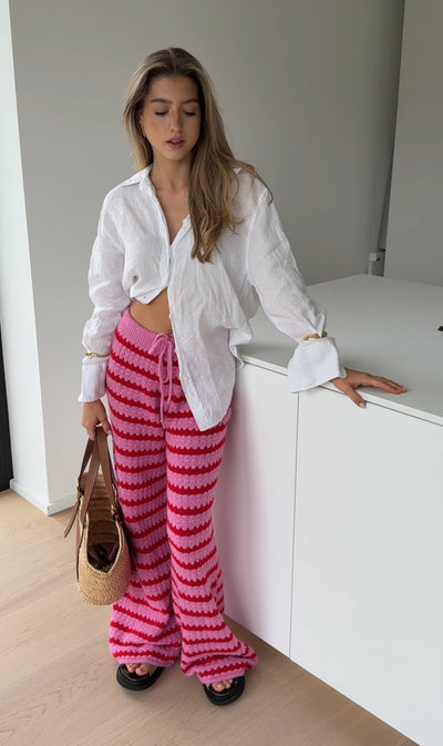 Strickhose "Soléa" Cherry – Handmade Vibes für deine Garderobe