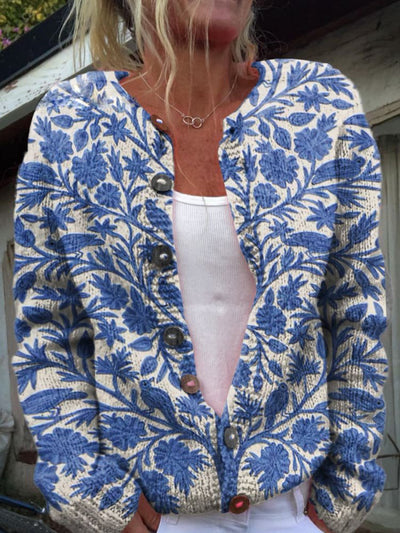 Dariah – Blumenmuster Strickjacke