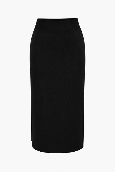 Amelie | Elegantes Strick-Set mit Peplum-Top & Bleistiftrock