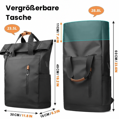 Knighto | Erweiterbarer Unisex Laptop Rucksack für Reisen