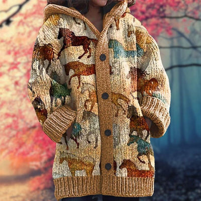 Daniella – Warmer Knopfleiste Kapuzenpullover