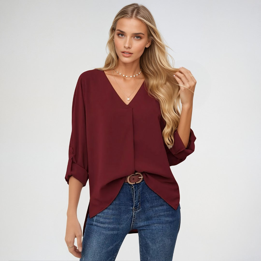 Lena | Elegante Bluse mit V-Ausschnitt