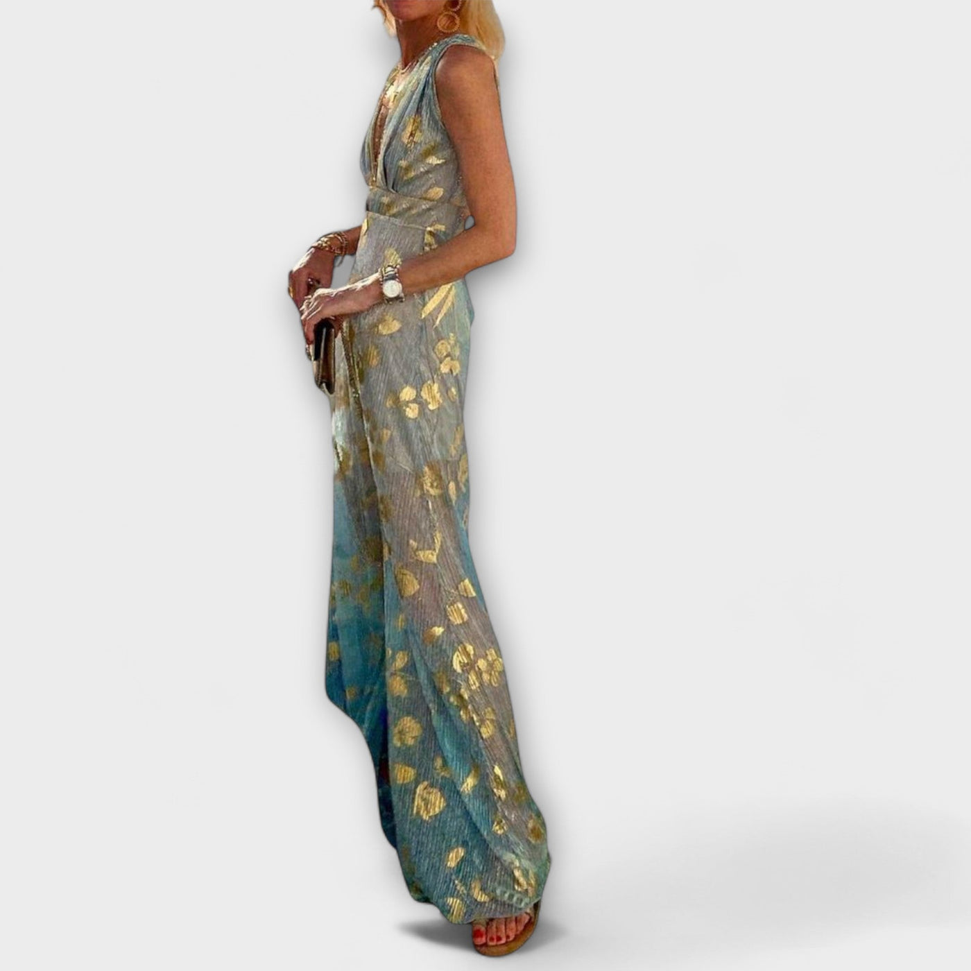 V-Ausschnitt Kleid mit Glitzerverzierungen