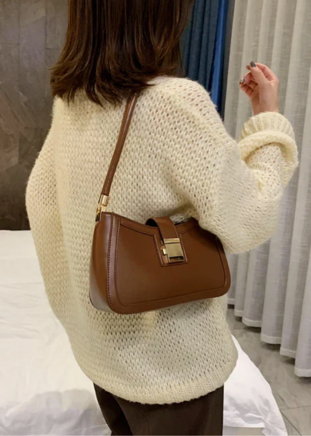 Damen Schultertasche Schwarz – Elegant & mit Reißverschluss