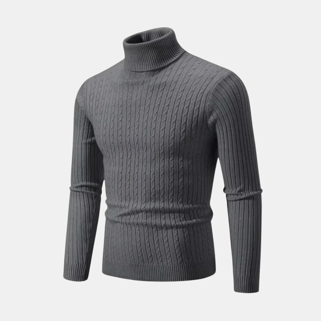 Antonio™ | Strickpullover mit Rollkragen und Zopfmuster