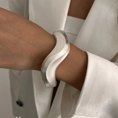 Stilvolle Vintage Damen Armreif Geometrisch Golden Silber