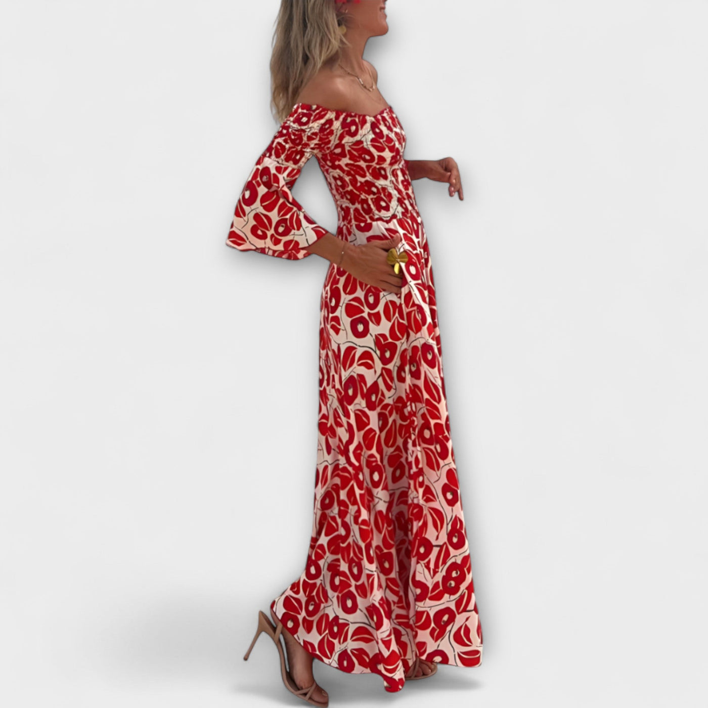 Bellira – Off-Shoulder Kleid mit floraler Leichtigkeit