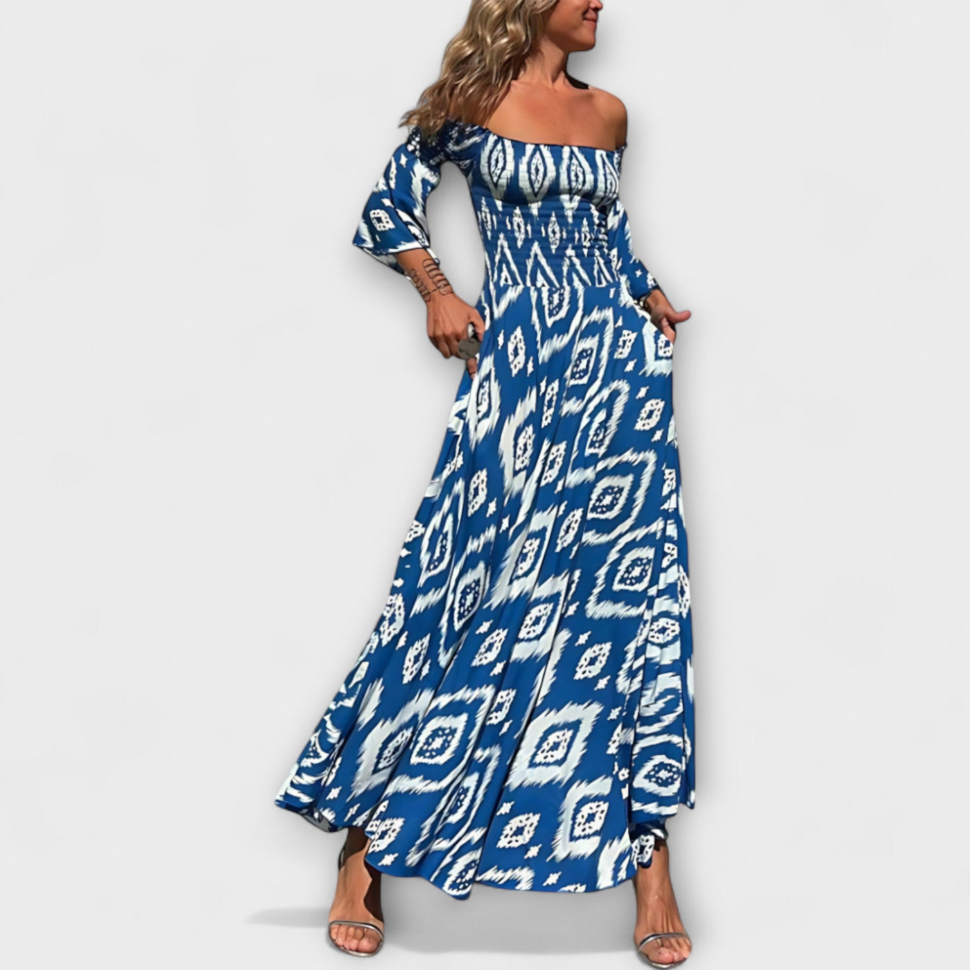 Bellira – Off-Shoulder Kleid mit floraler Leichtigkeit