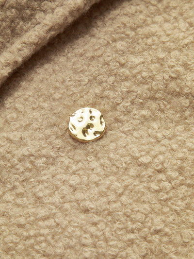 Lena | Langer Kunstpelz-Mantel mit Gürtelschnalle