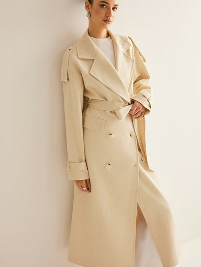 Jonas | Gürteltrenchcoat mit Revers und Taschen