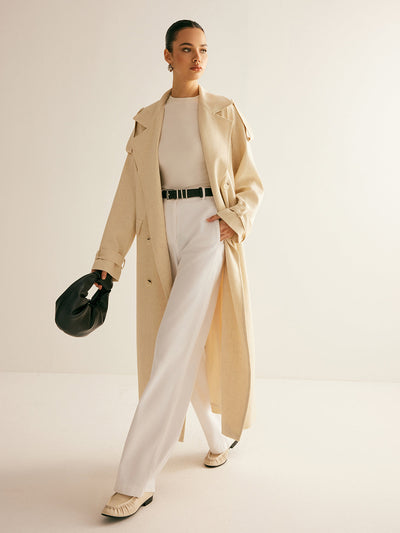 Jonas | Gürteltrenchcoat mit Revers und Taschen