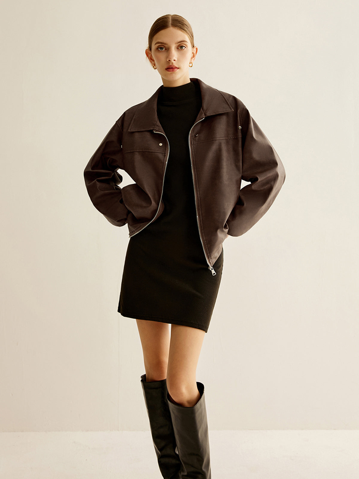 Mila | Zipper-Kunstlederjacke