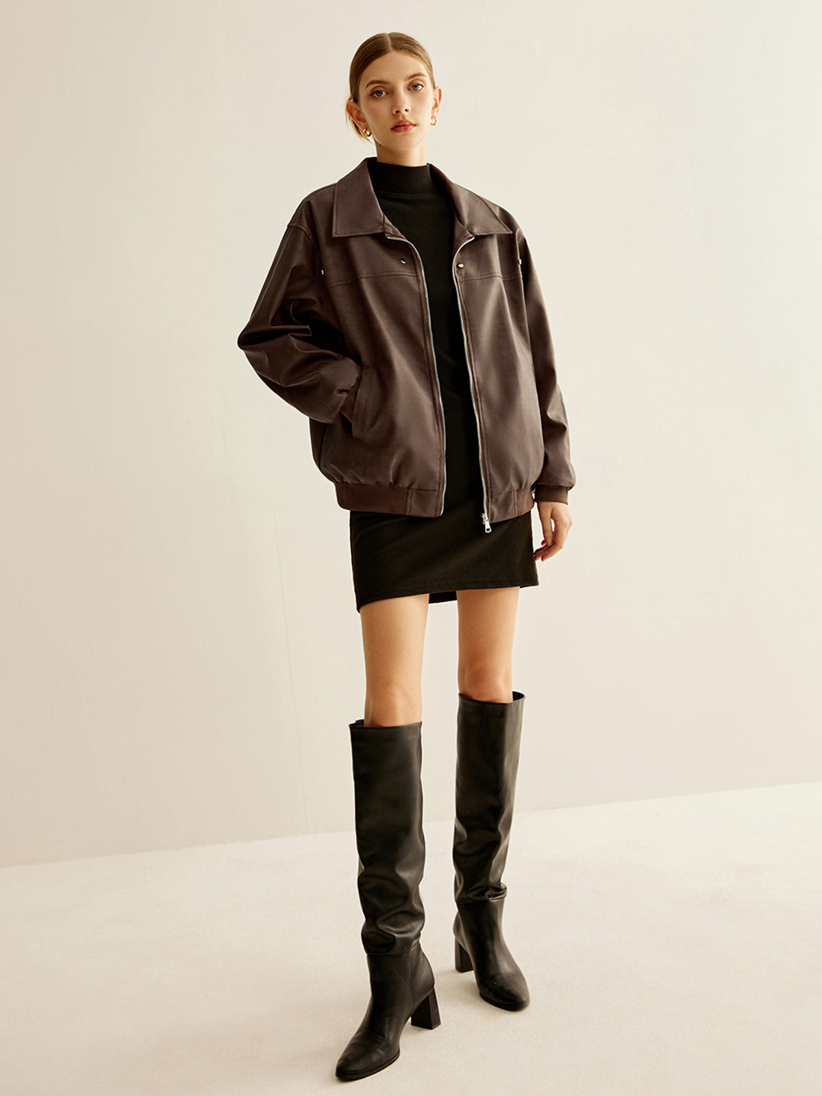 Mila | Zipper-Kunstlederjacke