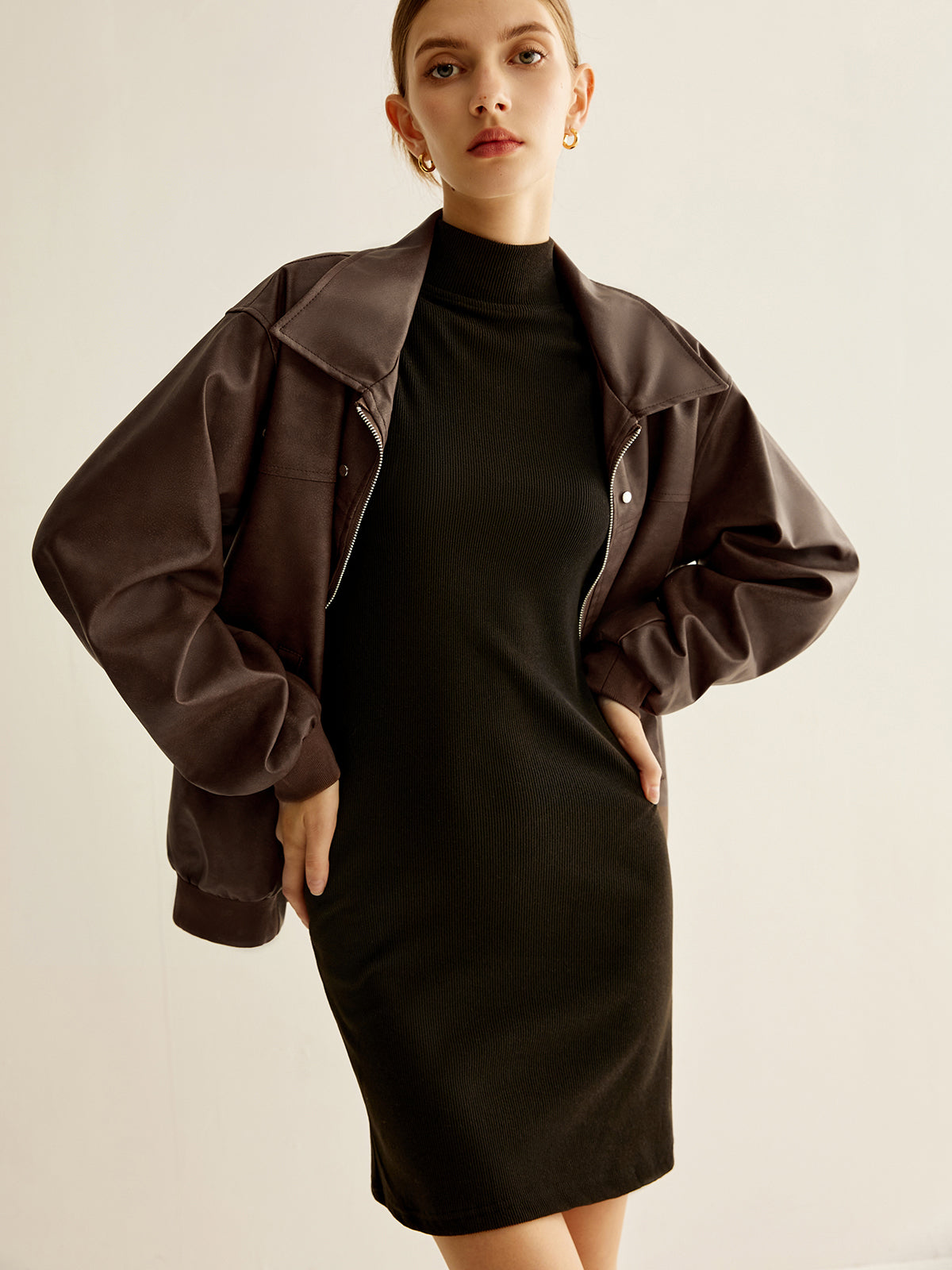 Mila | Zipper-Kunstlederjacke