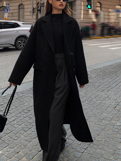 Sabby | Langer Mantel aus Tweed-Wollmischung