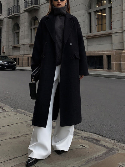 Sabby | Langer Mantel aus Tweed-Wollmischung