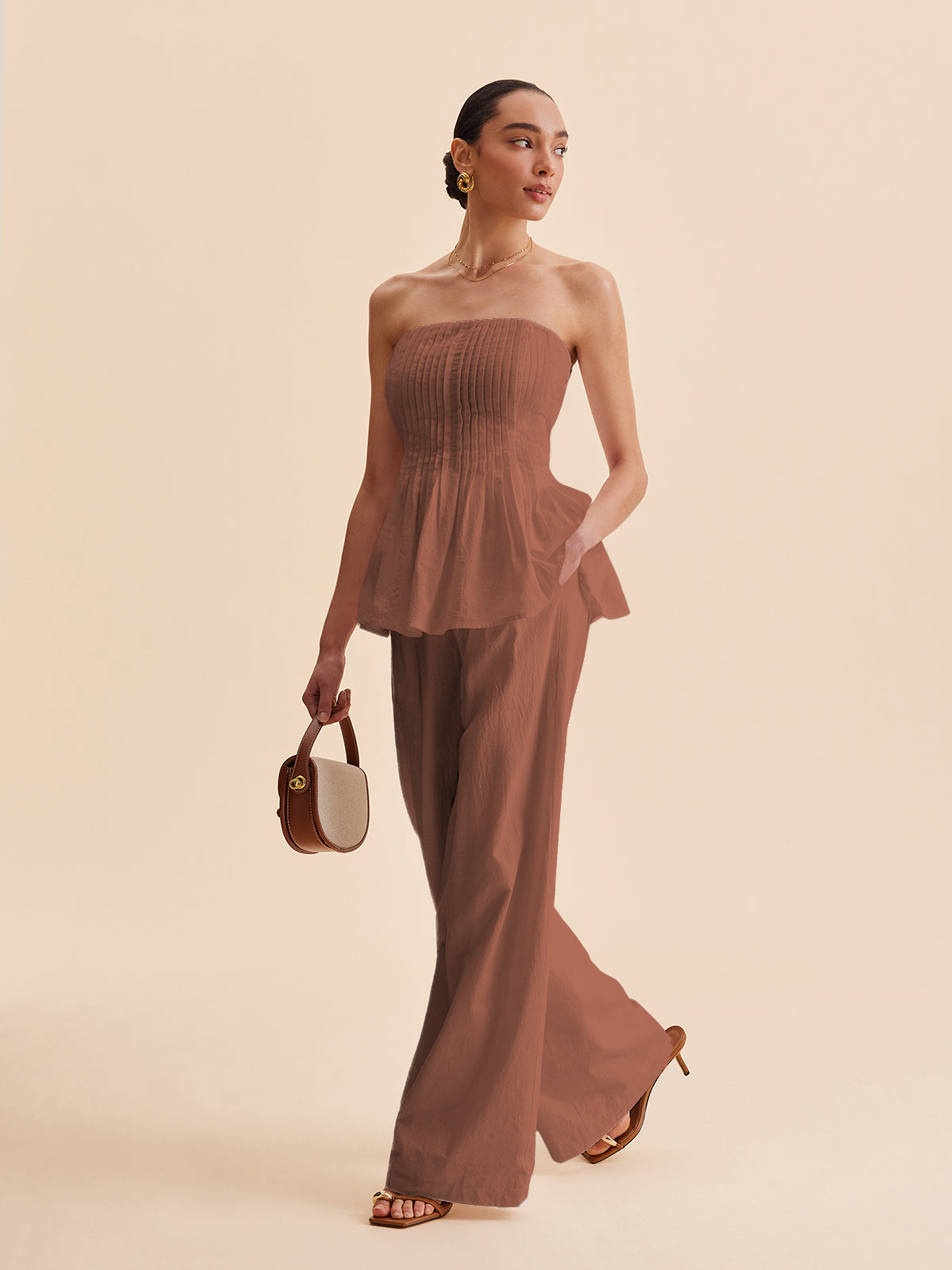 Weit geschnittene Baumwollhose