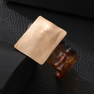 Geometrischer Damen Armreif Chunky Design Harz Gold Silber